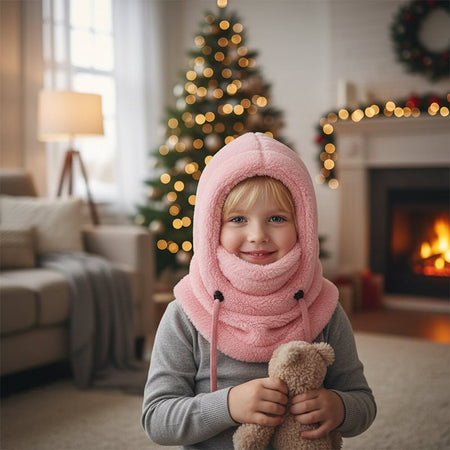 3-i-1 vinterhætte i fleece til børn